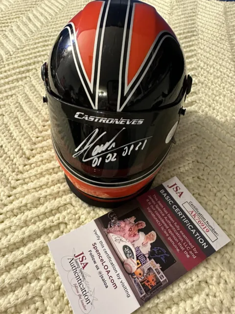 Helio Castroneves Signed Mini Helmet 1/2 Scale JSA Authenticated COA Indy 500