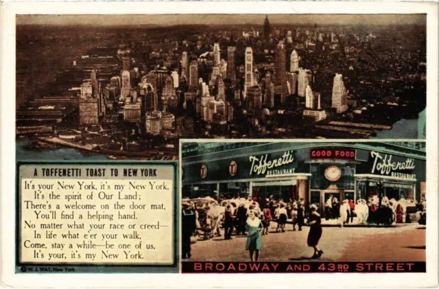 PC USA A TOFFENETTI TOAST TO NEW YORK, BROADWAY AND 43RD STREET (a660)