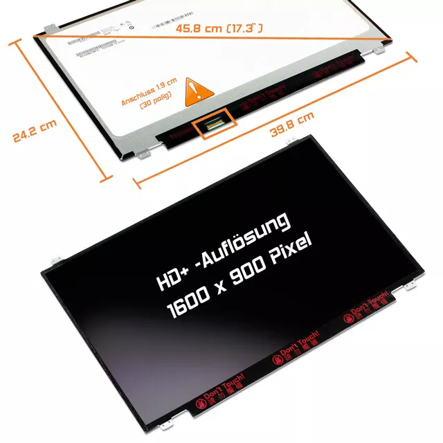 17,3" LED Display matt passend für HP 17-by2106ng WSXGA 1600x900