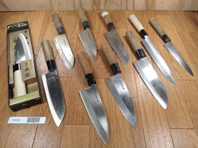 Damaged Lot of Japanese Chef's Kitchen Knives hocho set from Japan PA550