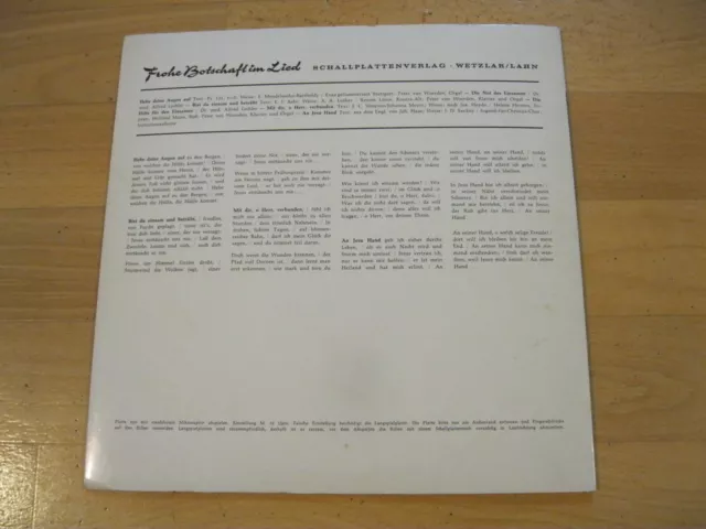 10" LP Frohe Botschaft im Lied Dr. med. Lechler Die Not des Einsamen Vinyl 2