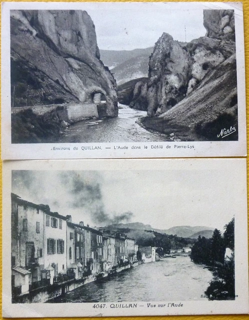 lot de 2 Cartes Postales Anciennes de Quillan (Aude)