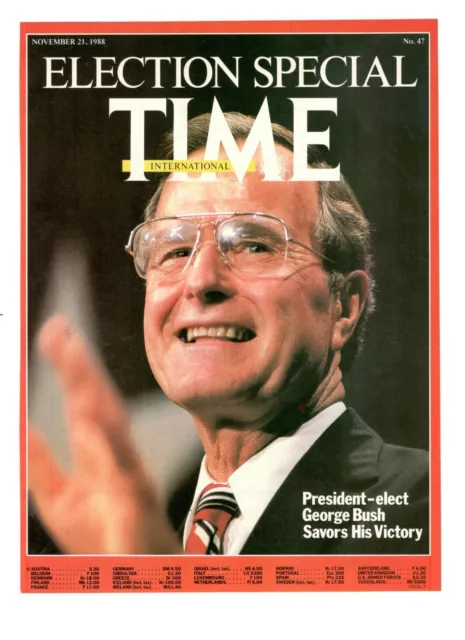 George Bush President-Elect 1988 Time Solo Cover Original De Enmarcar