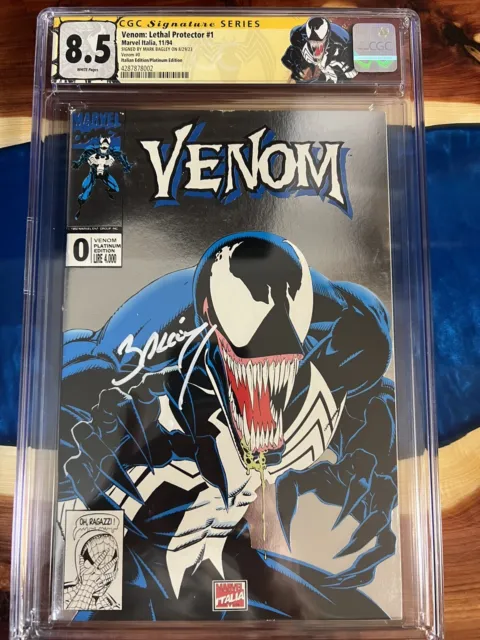 Venom Lethal Protector 0 #1 Cgc Ss 8.5 Platinum Italian Edition Signed Bagley