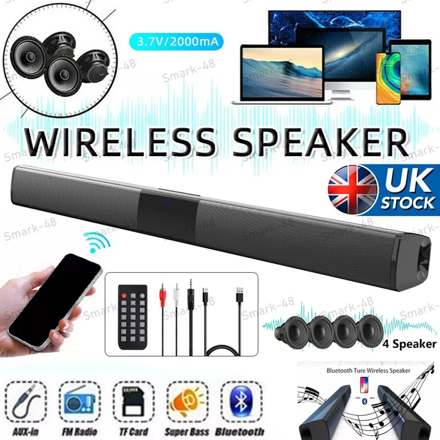 TWS BLUETOOTH5.0 WIRELESS TV Soundbar Speaker 3D Sound Bar Home HiFi ...