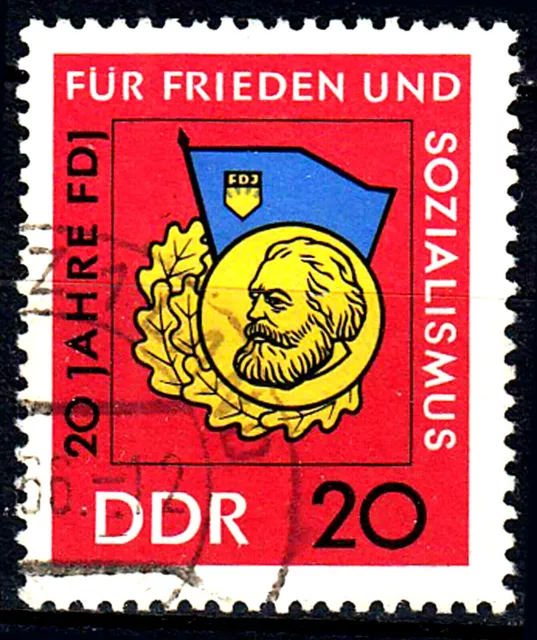 Deutschland DDR gestempelt Rundstempel Karl Marx 20 Jahre Fdj / 2336