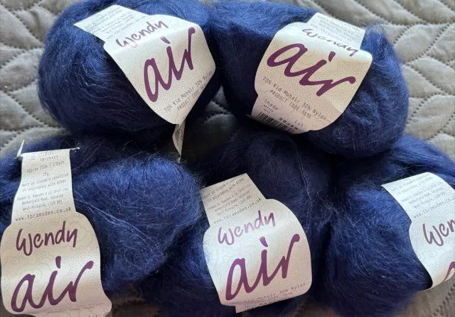 5 x 25g Wendy Air Kid Mohair Yarn In Hettie 2615.