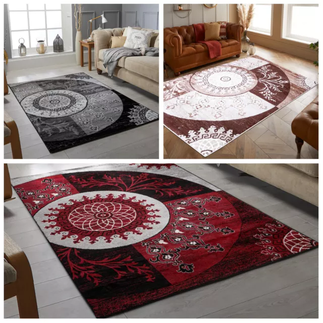 Modern Soft circle Design Pattern Rugs Long Runners Small Extra Large UK