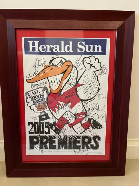 2007 Sydney Swans Premiership Framed signed WEG Poster