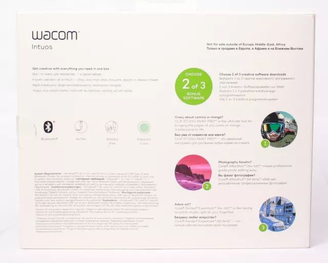 Wacom Intuos S Pistache Goupille Tablette Zeichentablett Peinture