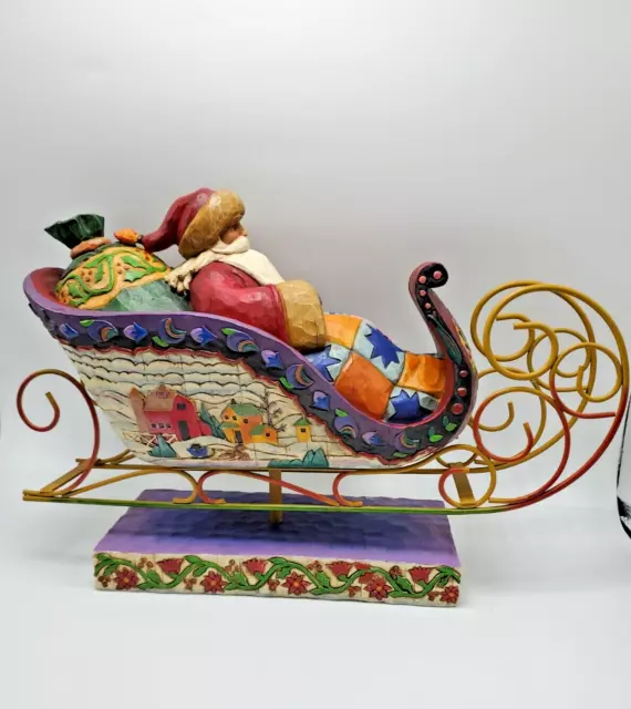 Jim Shore "Delivering Joy" Santa in Sleigh, 2004 Heartwood Creek 117719T Enesco