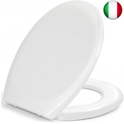 Materiale Antibatterico a Forma di O a Fissaggio Superiore facile da montare Sedile WC copriwater universal Urea-Formaldeide tavoletta wc con chiusura Rallentata con Sgancio Rapido a un Pulsante 