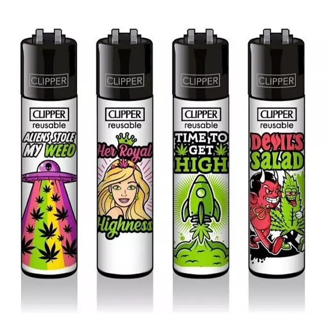 Briquet Clipper - Collection complète briquet clipper x 4 - weed slogan 8