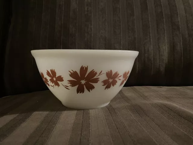 Vintage AGEE Pyrex BROWN Cape TULIP Mixing NESTING Bowl 18cm (7") ~ VGC