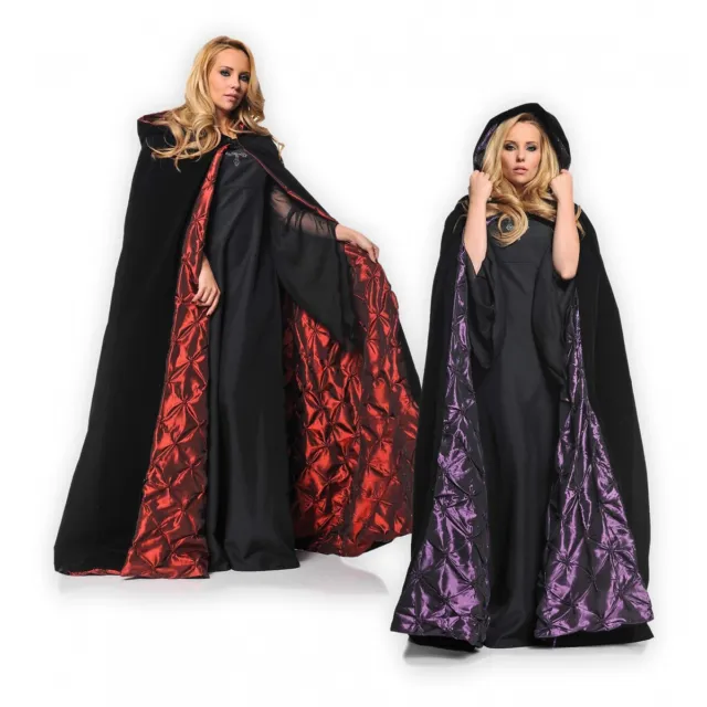 Black Cloak Hooded Cape Adult 63 inches Long