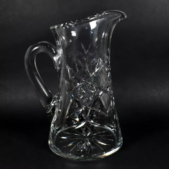 Cut Crystal 8½" Pitcher with Sawtooth Rim