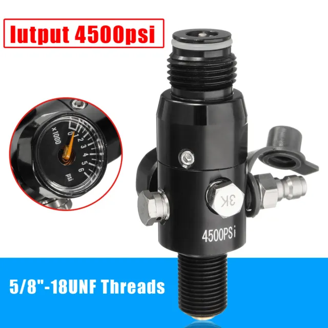 5/8''-18UNF Thread Paintball 4500psi HPA Air Tank Valve Regulator Output 1800psi