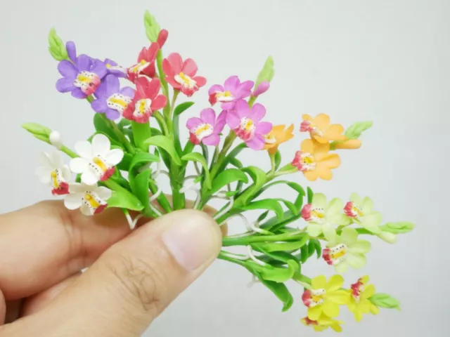 1 pc Miniature Cymbidium orchid Flower Clay Dollhouse Handmade Decor 1:12 Scale