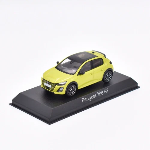 Maquette Norev 1/43 Peugeot 208 Gt 2024, Couleur Jaune, Métal Die-cast