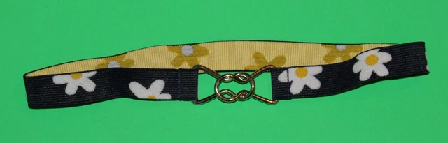 3 3t S VG Gymboree SPORTING GREEN Vintage Navy Daisy Stretchy BELT Girls