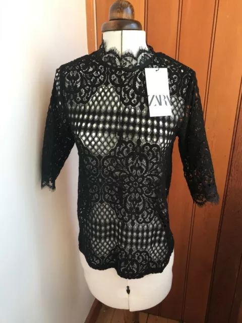 Chemisier dentelle noir zara cheap