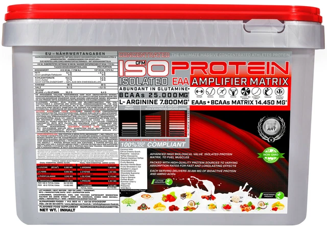 Isolate Matrix Whey Eiweiss Protein 5 kg und 15kg Pulver Geschmack Neutral BCAA