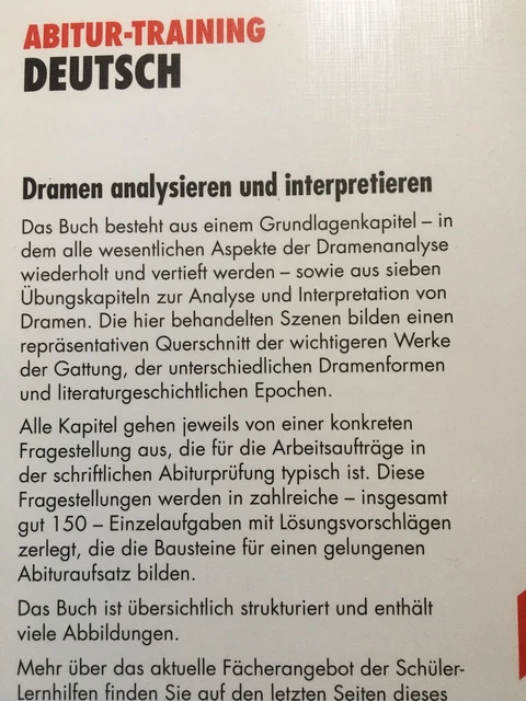 Abitur Training Deutsch Dramen Analysieren Und Interpretieren BUCH: ABITUR TRAINING Deutsch Dramen analysieren und interpretieren