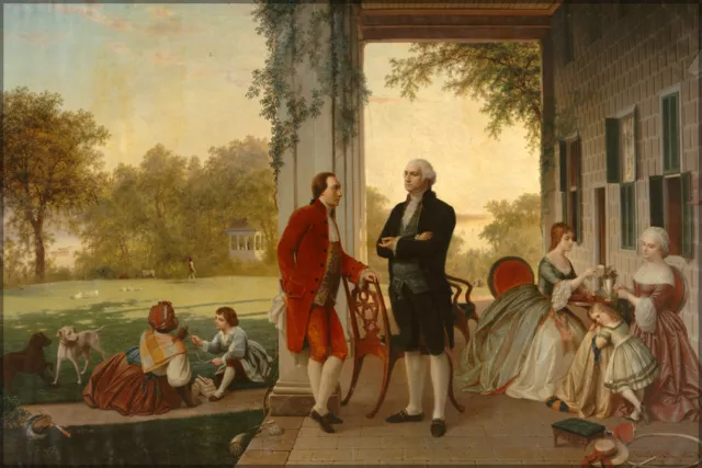 Poster, Many Sizes; George Washington And Marquis De Lafayette At Mount Vernon,