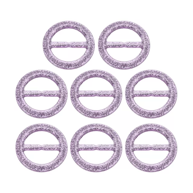 8stk Kunststoff T-Shirt Clips, 30mm Runde Bling Harz Schal Ring Schnalle (Lila)