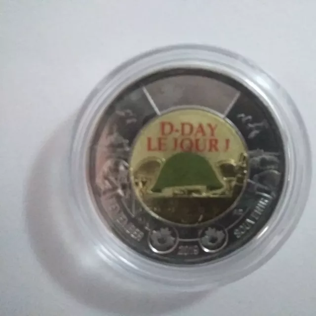2019 75th Anniversary of D-Day CANADA  $2 Coin  Unc from roll in capsule