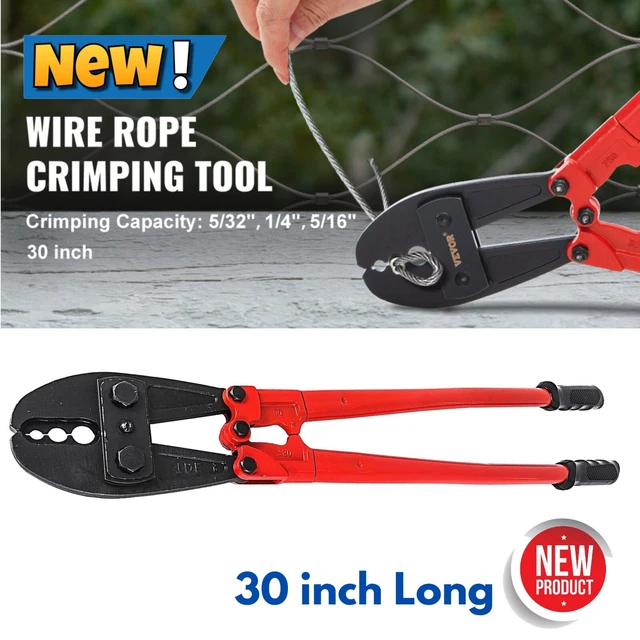 30& HAND WIRE Rope Swaging Crimper Tool Clamping Winch Cable Sleeves
