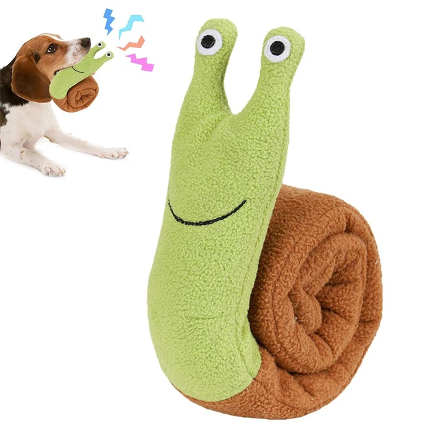 Pet Puppy Dogs Sniff Stuffed Snail Teeth Hiding Food Sound Interactive Toy
