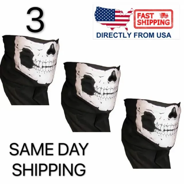 US FAST SHIPPING 3 skeleton Ghost Balaclava Logan Skull Face Mask Hood ...