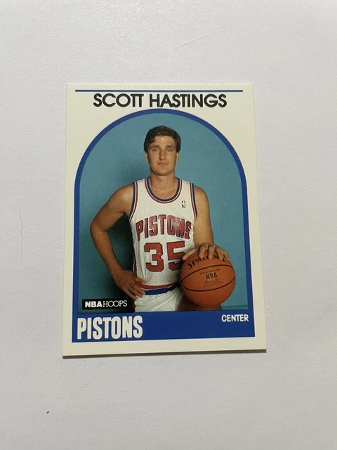 1989-90 NBA Hoops Basketball Card #317 Scott Hastings Detroit Pistons