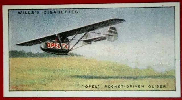 OPEL ROCKET GLIDER    Vintage 1930's  Illustrated Card  AD09M