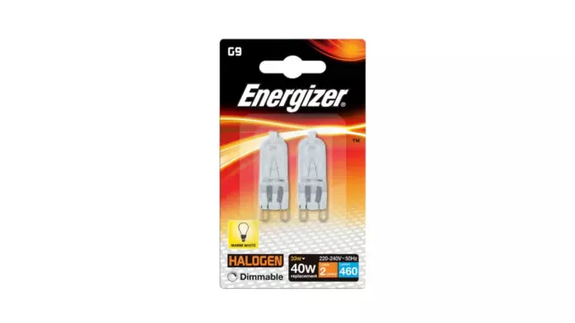 2/10/20 x Energizer Eco G9 Halogen Bulb Lamp 460 Lumens 33w/40w WW Dimmable