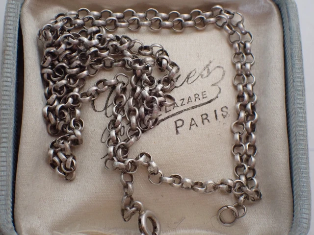 BELLE CHAÎNE ANCIENNE ARGENT MASSIF 1920 EUR 29,00 - PicClick FR