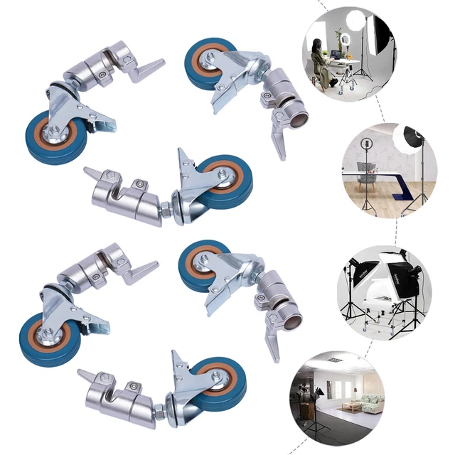 6-Pack Heavy-Duty 75mm Professional Swivel Caster Wheel Sets With Rubber Base
