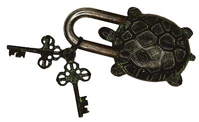 Brass  Turtle Shape Lock Vintage Antique Style Handmade Brass Tortoise Padlock