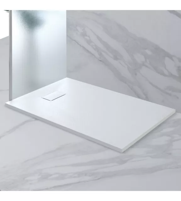 Piatto Doccia Effetto Pietra Bianco, 70X120 Cm