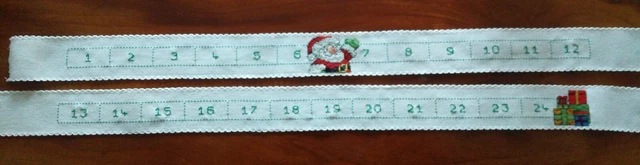  Stickbild, fertig gestickt, Kreuzstich, Handarbeit, Adventskalender