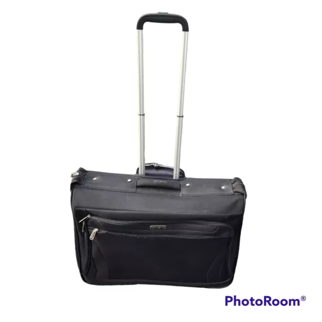 SAMSONITE BLACK 2 wheeled garment bag suitcase luggage softside spinner ...