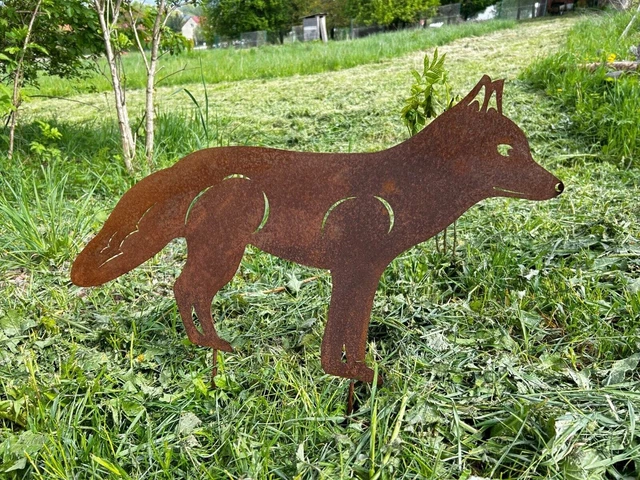 GARTENSTECKER FUCHS AUS Metall, Rost, Edelrost Gartendeko 72 x 42 cm