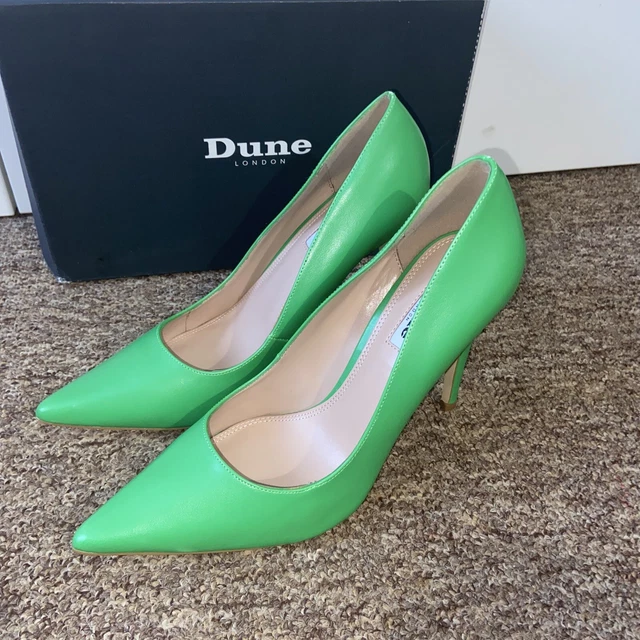 DUNE ALINA POINTED Mid Heel Court Shoes In Blue Suede UK 7 EU 40 £19.00