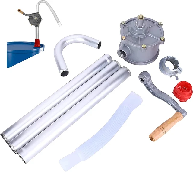 55 GALLON DRUM Rotary Barrel Pump Hand Crank Diesel Fuel Oil Gas