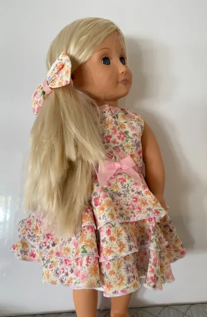 18" OUR GENERATION~AMERICAN GIRL Dolls Clothes ❇ PINK FLORAL LAYERED DRESS ❇ H/B