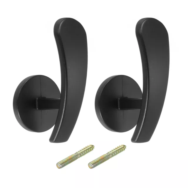 2Pcs Aluminum Alloy Wall Mounted Curtain Holdback Drapery Holder Hook, Black