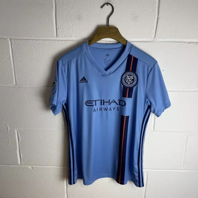 New York City FC Shirt Womens XL Adidas Football Jersey MLS 2018/19 Home Blue