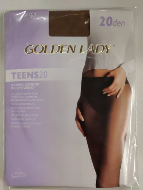 5 Paia di Collant GOLDEN LADY TEENS 20 Denari vita bassa velato