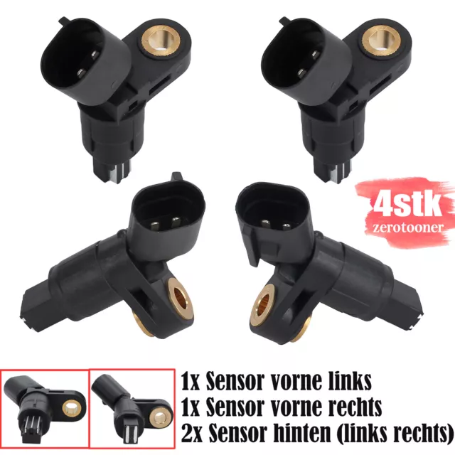 4 ABS Sensor Vorne Hinten für Audi A3 8l TT Seat Arosa Skoda Octavia I VW Golf.